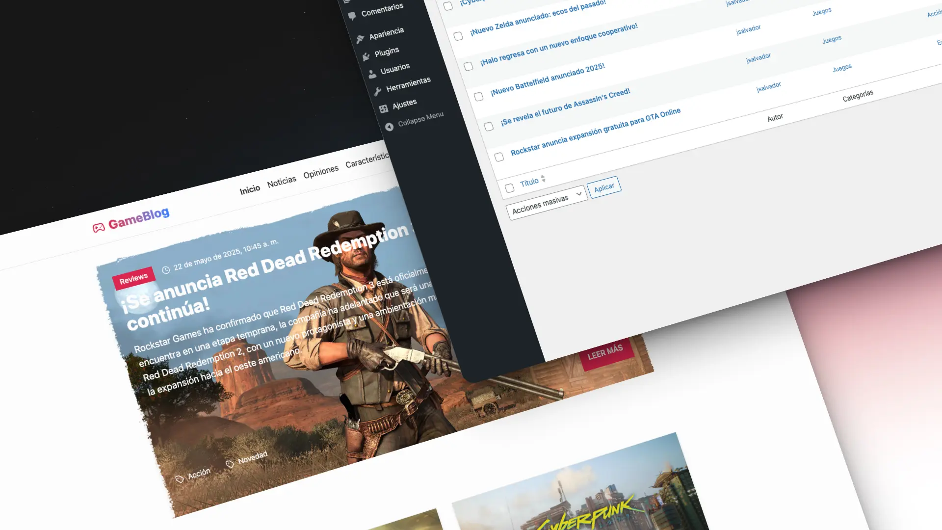 Screenshot del proyecto Blog con WordPress Headless y Astro